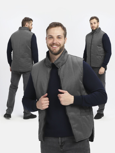 Жилет утепленный Универсальный (тк.Смесовая,210), т.серый