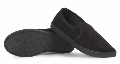 Тапочки вельветовые ПВХ (арт.1-21-1), черные