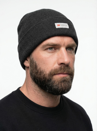Шапка утепленная ProfLineLeader (Полушерсть), черный
