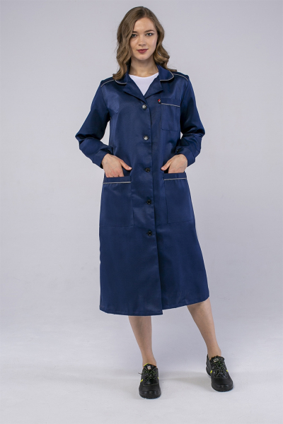 Халат женский Рабочий (тк.Смесовая,210), т.синий