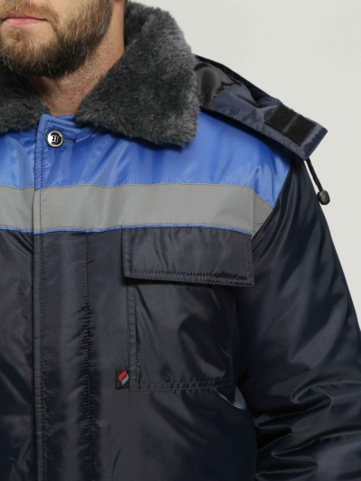 Костюм зимний на пуговицах Квайл-2 СОП (тк.Оксфорд,90) п/к, т.синий/васильковый