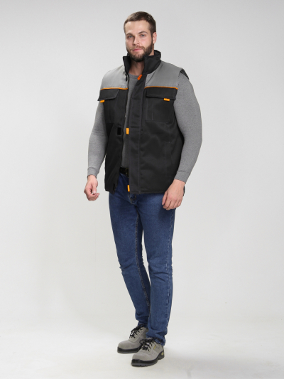 Жилет утепленный Флофт (тк.Смесовая,210), черный/серый