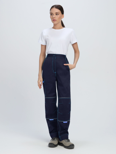 Брюки женские ProfLineSpecialist (тк.Смесовая,240), т.синий/васильковый