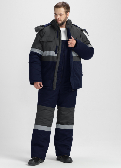Костюм зимний Нордхард-2 СОП У. (тк.Смесовая,240) п/к, т.синий/серый