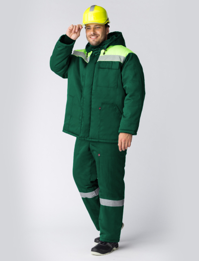 Костюм зимний Кос_013 (тк.Смесовая,210) п/к, зеленый/лимон