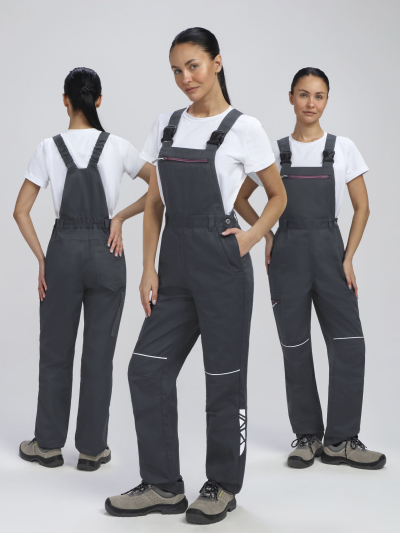 Полукомбинезон женский ProfLineSpecialist (тк.Смесовая,240), серый/розовый