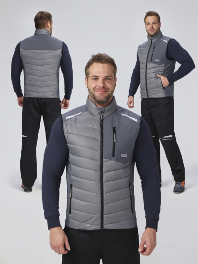 Жилет утепленный ProfLineLeader (тк.Нейлон/Софтшел), серый