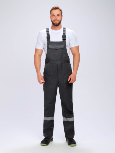 Костюм Флофт-2 Премиум СОП (тк.Смесовая,240) п/к, т.серый/серый/красный