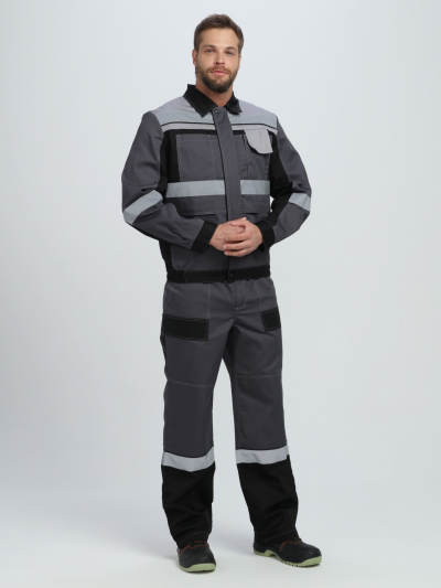 Костюм Вивантек-1 СОП К. (тк.Смесовая МВО,240) брюки, т.серый/черный/св.серый