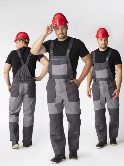 Полукомбинезон Лидер (тк.Смесовая,240), т.серый/св.серый