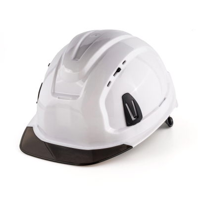 Каска защитная СОМЗ-80 Абсолют Престиж RAPID белая, серый козырёк, 783717