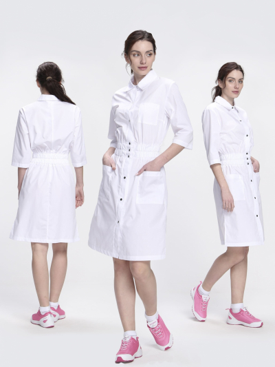 Халат женский 004 (тк.Смесовая,120) MedLine, белый