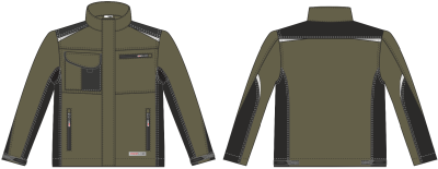 Куртка ProfLineLeader (тк.Хлопок/Спандекс,260), хаки/черный