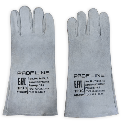 Перчатки (краги) спилковые термозащитные ProfLineSpecialist, серый
