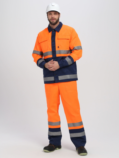Костюм сигнальный Яркон-2 СОП (тк.Смесовая,210) п/к, оранжевый/т.синий