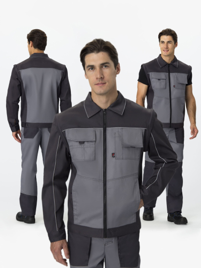 Куртка-трансформер Лидер (тк.Смесовая,240), т.серый/св.серый