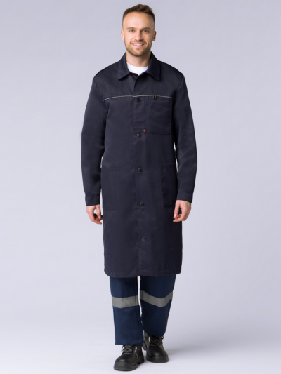 Халат мужской Рабочий (тк.Смесовая,210), т.синий