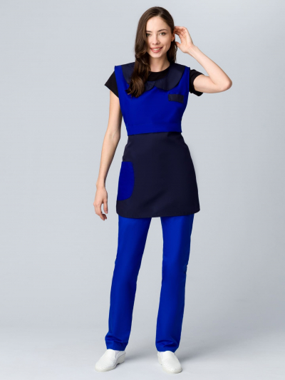 Фартук-сарафан Марго (тк.Смесовая,120), т.синий/васильковый