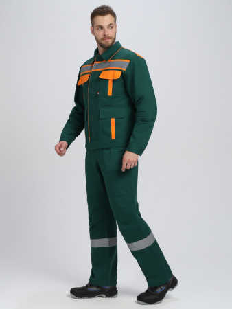 Костюм Итрорис-2 СОП (тк.Саржа,250) п/к, т.зеленый/оранжевый