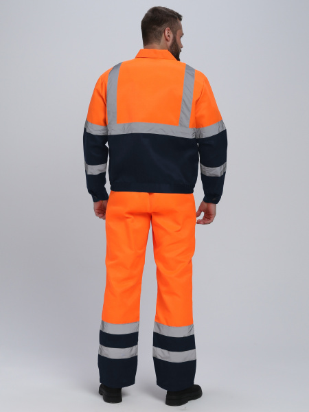 Костюм сигнальный Ярксион-2 СОП К. (тк.Смесовая,210) п/к, оранжевый/т.синий