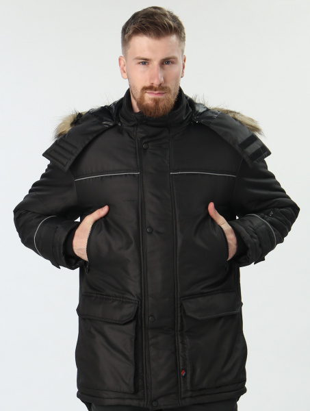 Куртка зимняя Аляска-Люкс (тк.Кошачий глаз), черный