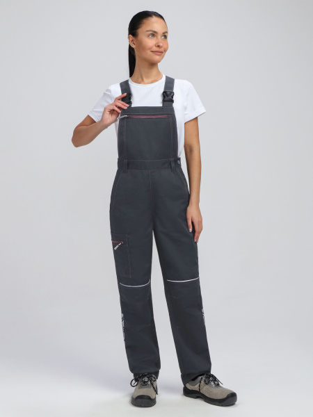 Полукомбинезон женский ProfLineSpecialist (тк.Смесовая,240), серый/розовый