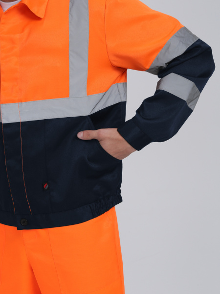Костюм сигнальный Ярксион-2 СОП К. (тк.Смесовая,210) п/к, оранжевый/т.синий