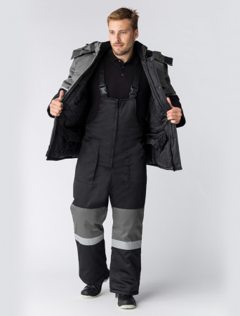 Костюм зимний Нордхард-2 СОП (тк.Смесовая,250) п/к, черный/серый