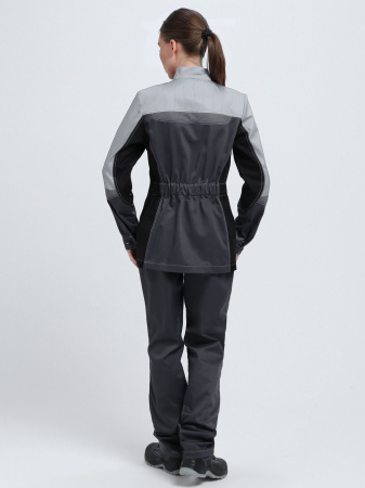 Костюм женский Вектрон-1 У. (тк.Смесовая,240) брюки, т.серый/св.серый/черный