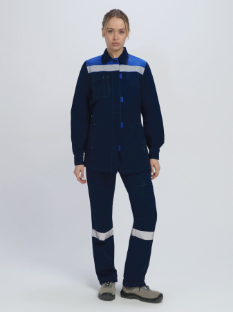 Костюм женский Веснис-1 СОП (тк.Саржа,250) брюки, т.синий/васильковый