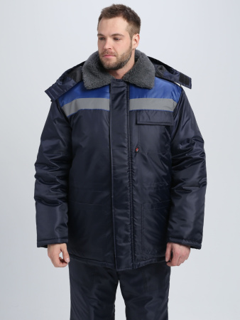 Куртка зимняя для бригадира (тк.Оксфорд), т.синий/васильковый