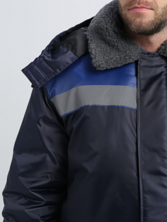 Куртка зимняя для бригадира (тк.Оксфорд), т.синий/васильковый