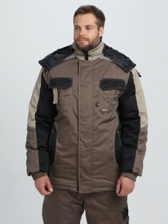 Костюм зимний Вектрон-1 (тк.Смесовая,240) брюки, коричневый/черный/бежевый