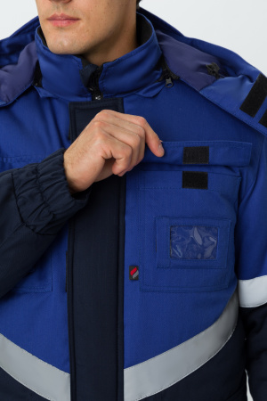 Костюм зимний антистатический Алиот (тк.Смесовая,250 МВО) п/к, т.синий/васильковый