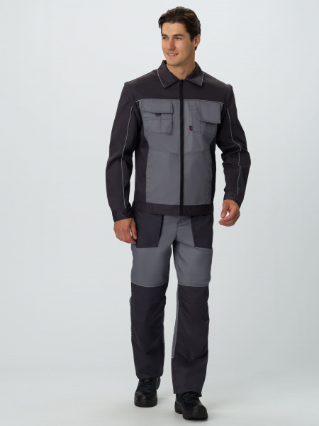 Куртка-трансформер Лидер (тк.Смесовая,240), т.серый/св.серый