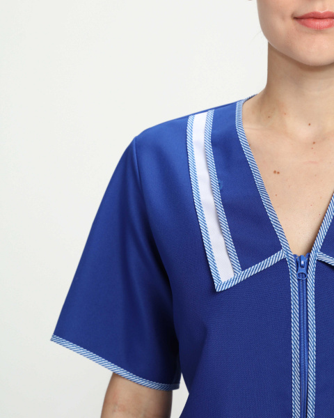 Халат женский Лена (тк.Габардин,160), васильковый