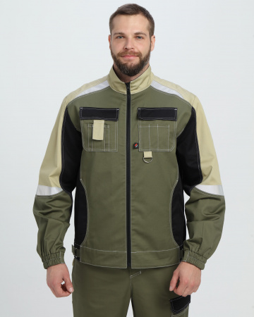 Костюм Вектрон-2 (тк.Смесовая МВО,240) п/к, хаки/черный/бежевый