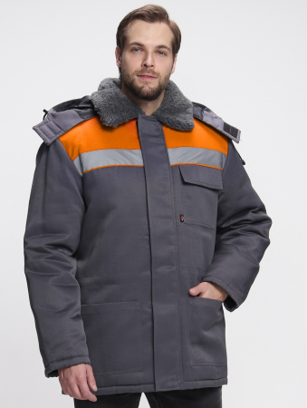 Куртка зимняя Квайл СОП (тк.Смесовая,210), т.серый/оранжевый