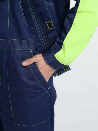 Костюм Сфера (тк.Смесовая,210) п/к, т.синий/лимонный