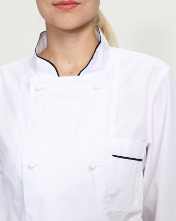 Костюм женский повара Гурман (тк.ТиСи), белый/черный