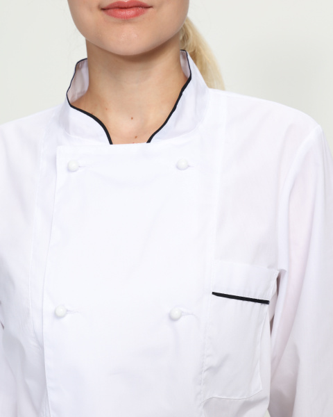 Костюм женский повара Гурман (тк.ТиСи), белый/черный