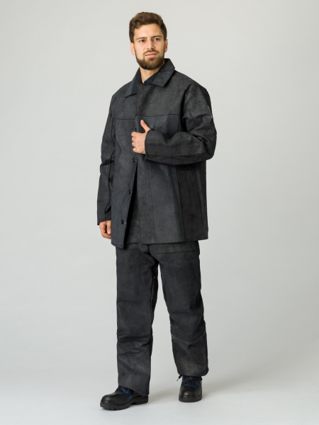 Костюм сварщика цельноспилковый 2 кл.защиты(Спилок 0,9-1,2), черный