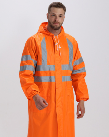 Плащ влагозащитный сигнальный ProfLineSpecialist СОП (ПВХ,210), оранжевый