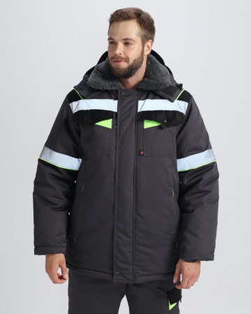 Костюм зимний Ховард (тк.OxLine) п/к, т.серый/черный/лимонный