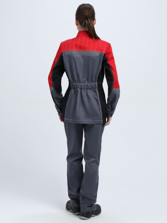 Костюм женский Вектрон-1 (тк.Смесовая,240) брюки, серый/красный/черный