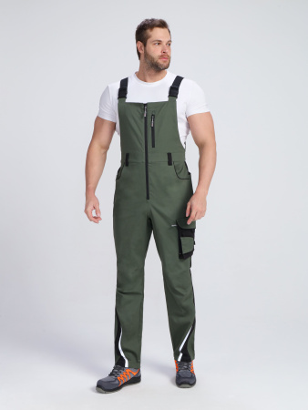 Полукомбинезон ProfLineLeader (тк.Хлопок/Спандекс,260), хаки/черный