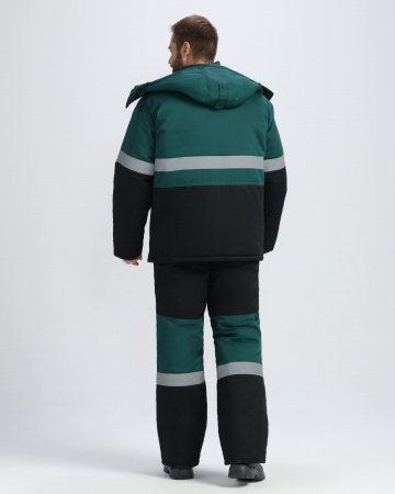 Костюм зимний Нордхард-2 СОП У. (тк.Смесовая,240) п/к, черный/т.зеленый