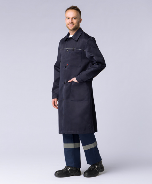Халат мужской Рабочий (тк.Смесовая,210), т.синий