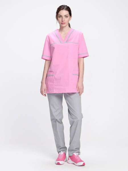 Костюм женский Ирис (тк.ТиСи), ярко-розовый/серый