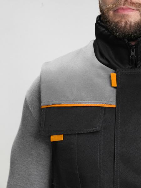 Жилет утепленный Флофт (тк.Смесовая,210), черный/серый